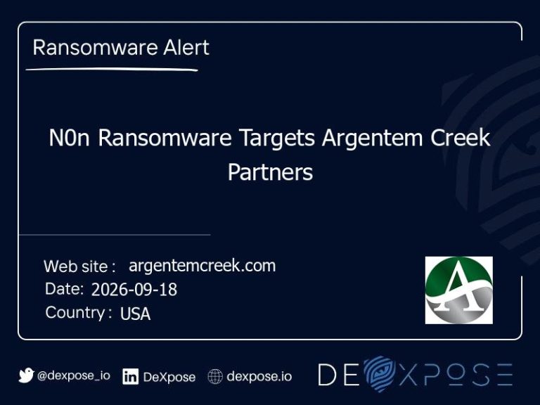 N0n Ransomware Targets Argentem Creek Partners