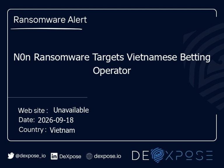 N0n Ransomware Targets Vietnamese Betting Operator