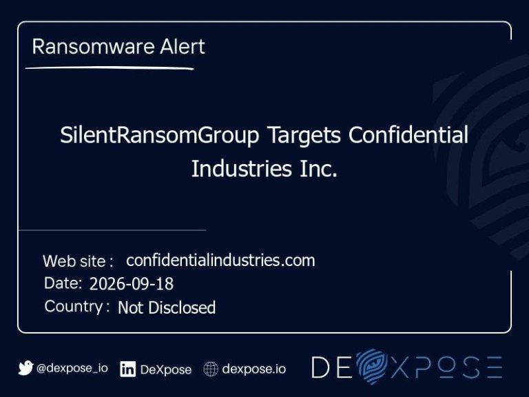 SilentRansomGroup Targets Confidential Industries Inc.