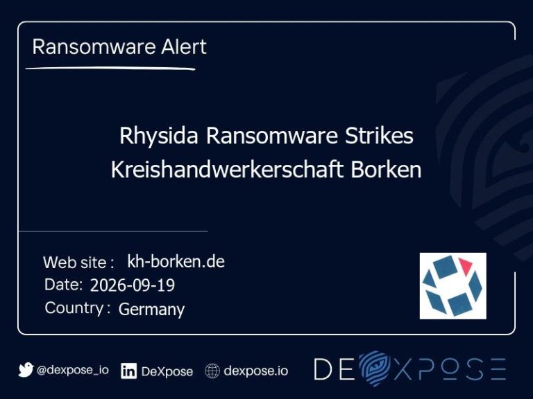 Rhysida Ransomware Strikes Kreishandwerkerschaft Borken