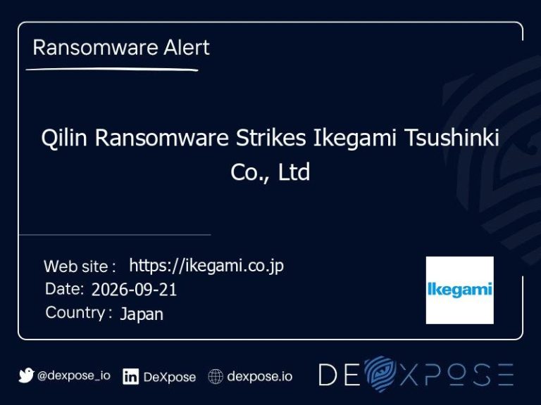 Qilin Ransomware Strikes Ikegami Tsushinki Co., Ltd