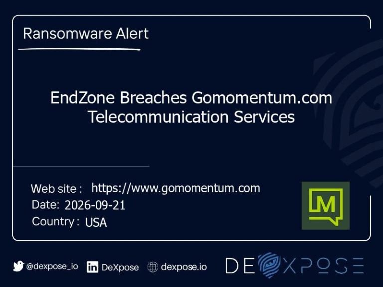 EndZone Breaches Gomomentum.com Telecommunication Services