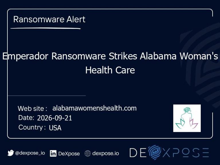 Emperador Ransomware Strikes Alabama Woman's Health Care