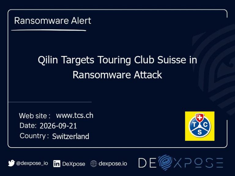 Qilin Targets Touring Club Suisse in Ransomware Attack