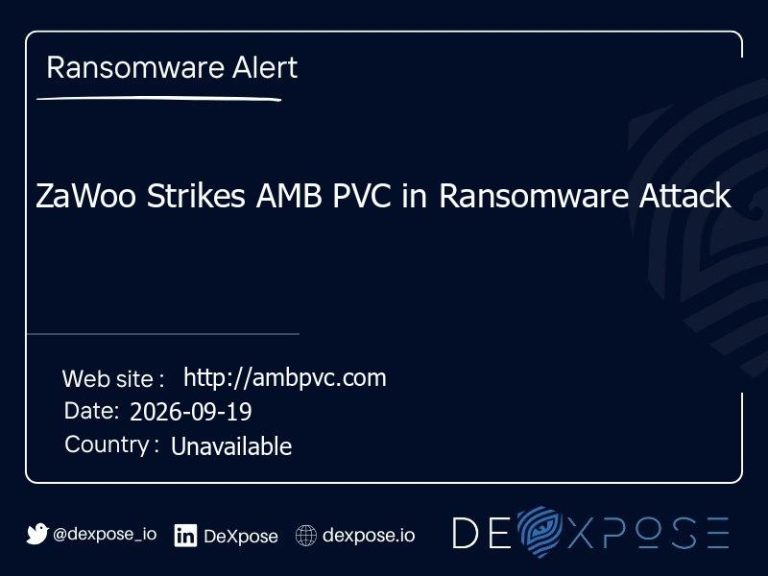 ZaWoo Strikes AMB PVC in Ransomware Attack
