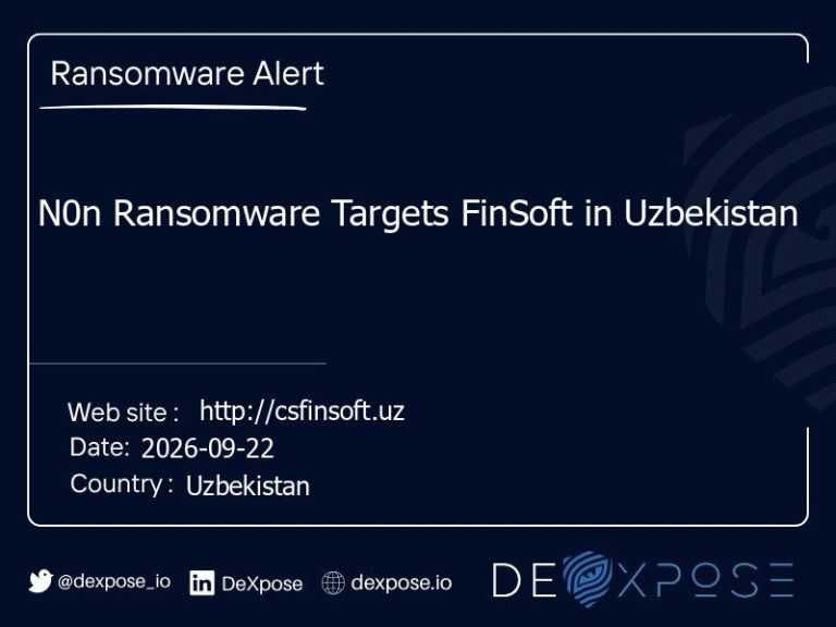 N0n Ransomware Targets FinSoft in Uzbekistan