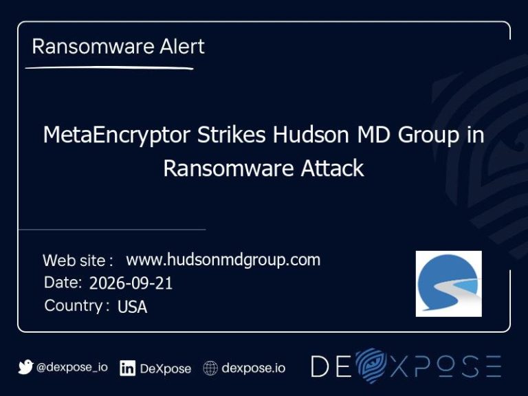 MetaEncryptor Strikes Hudson MD Group in Ransomware Attack