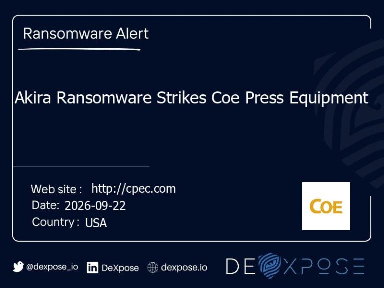 Akira Ransomware Strikes Coe Press Equipment