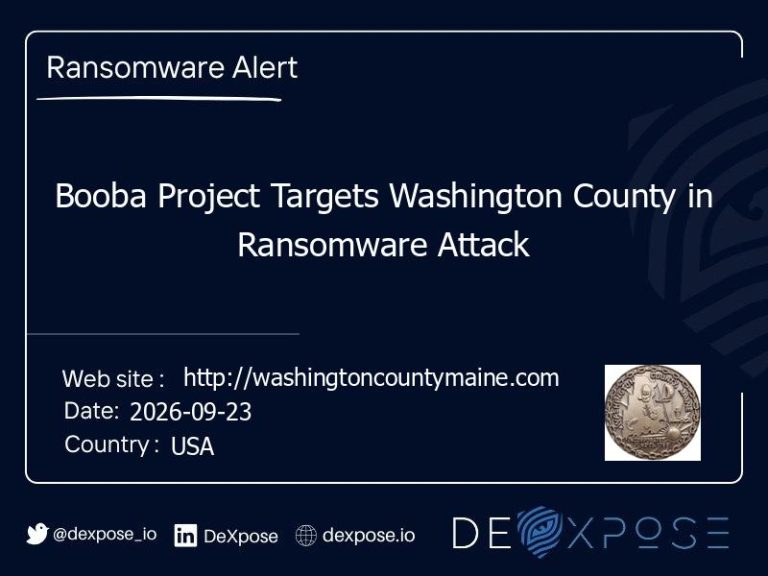 Booba Project Targets Washington County in Ransomware Attack
