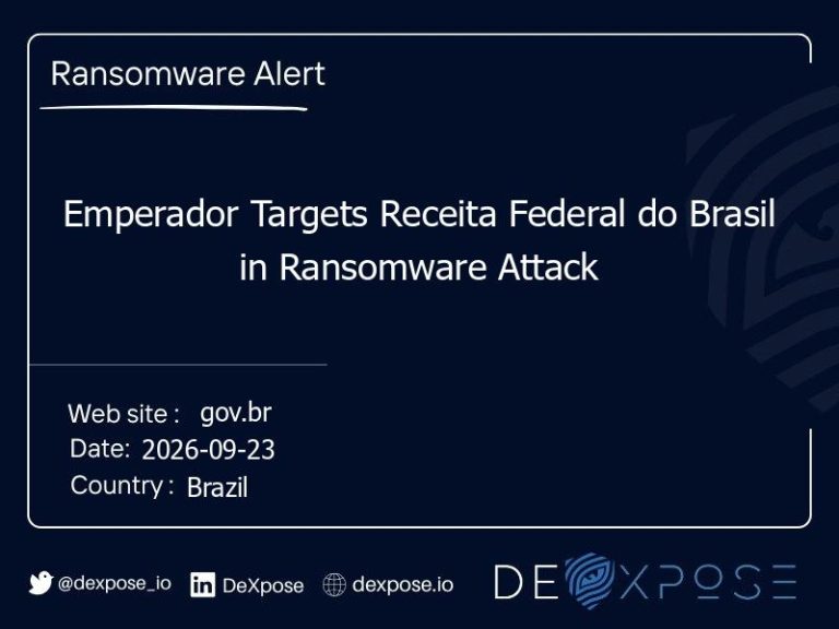 Emperador Targets Receita Federal do Brasil in Ransomware Attack