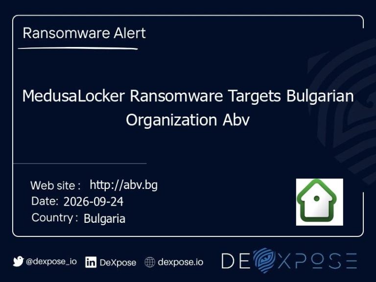 MedusaLocker Ransomware Targets Bulgarian Organization Abv
