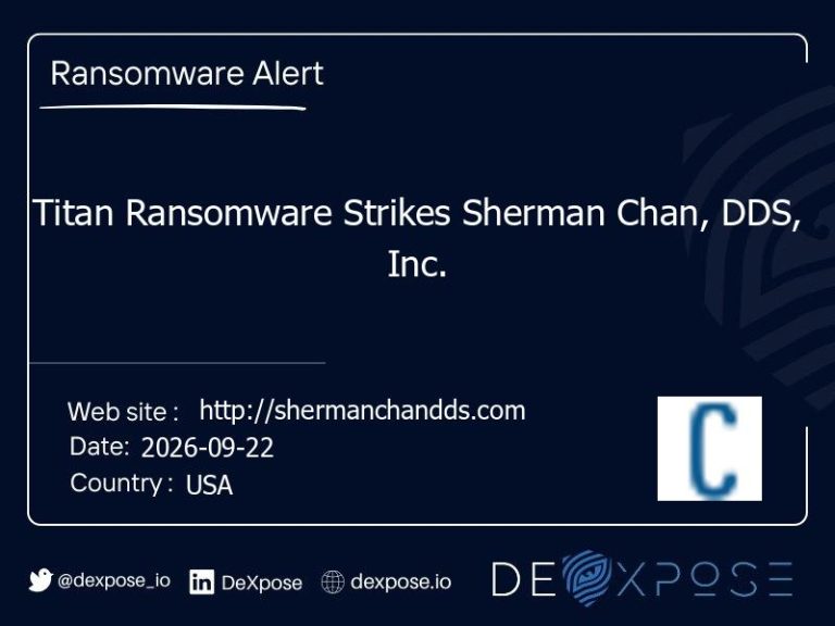 Titan Ransomware Strikes Sherman Chan, DDS, Inc.