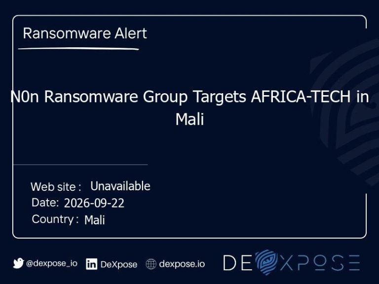N0n Ransomware Group Targets AFRICA-TECH in Mali