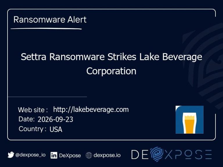 Settra Ransomware Strikes Lake Beverage Corporation