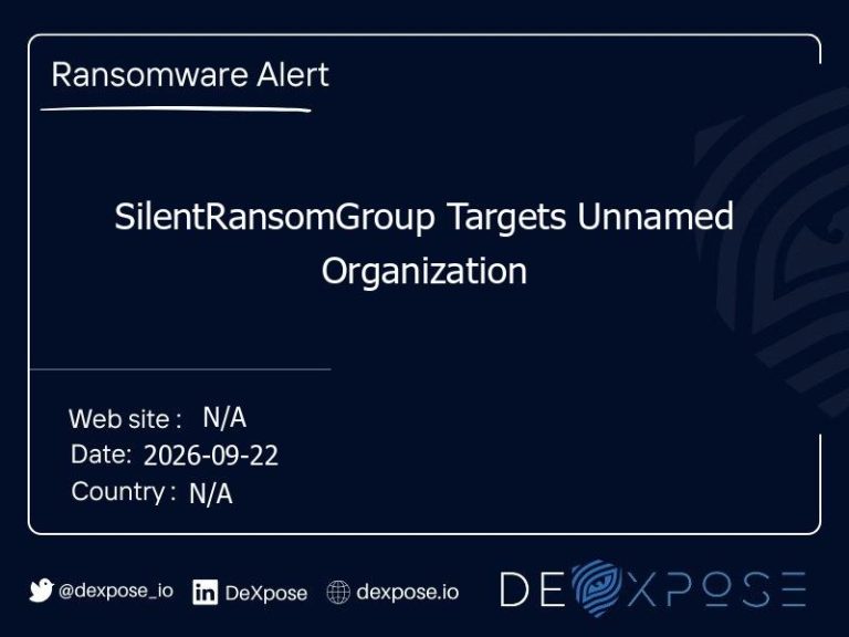 SilentRansomGroup Targets Unnamed Organization