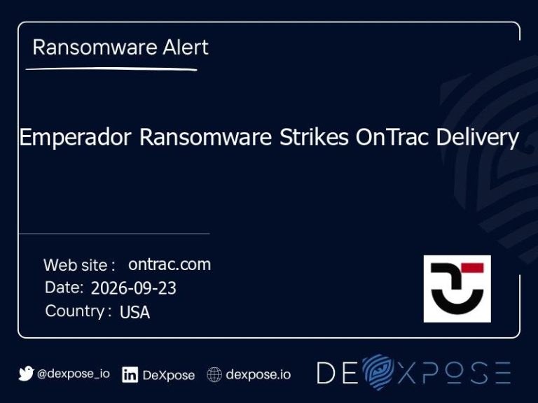 Emperador Ransomware Strikes OnTrac Delivery
