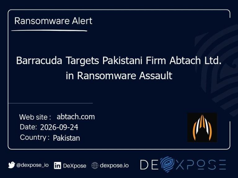 Barracuda Targets Pakistani Firm Abtach Ltd. in Ransomware Assault