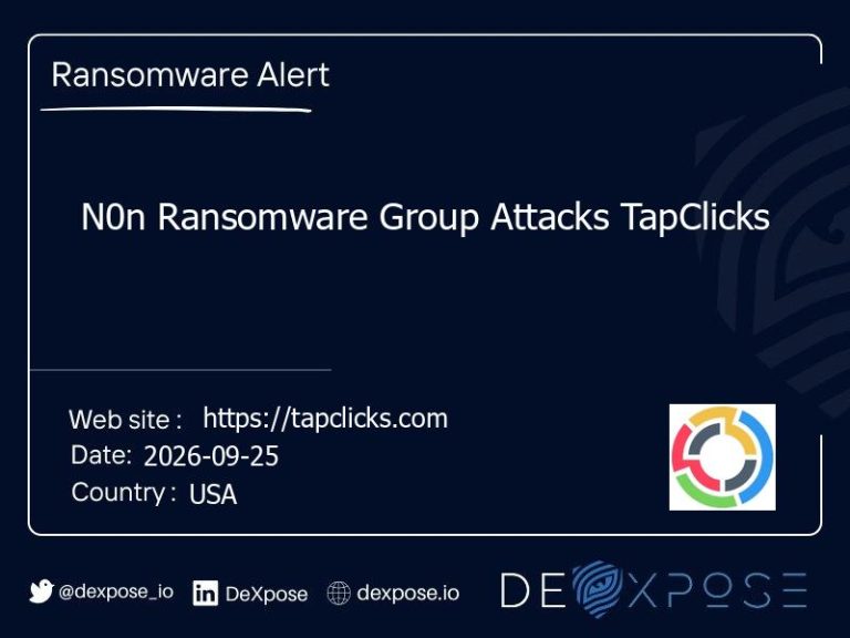 N0n Ransomware Group Attacks TapClicks