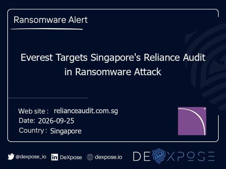 Everest Targets Singapore's Reliance Audit in Ransomware Attack