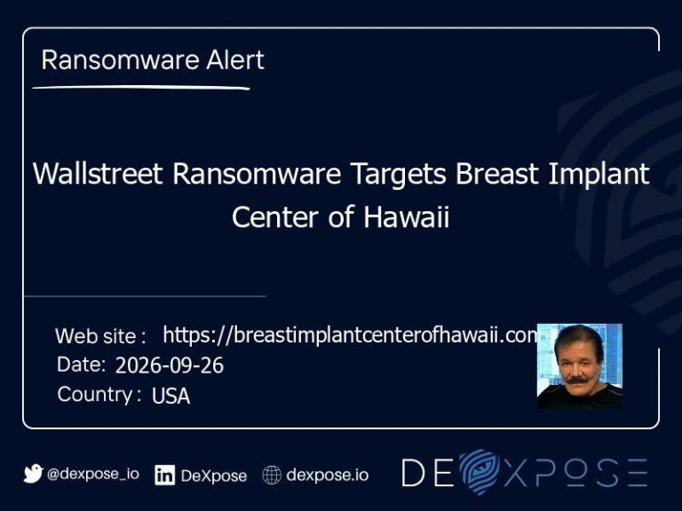 Wallstreet Ransomware Targets Breast Implant Center of Hawaii