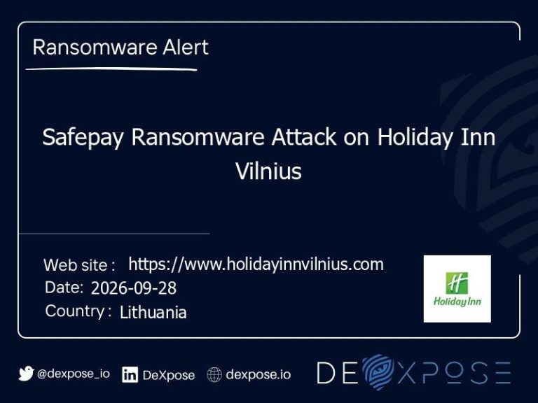 Safepay Ransomware Attack on Holiday Inn Vilnius