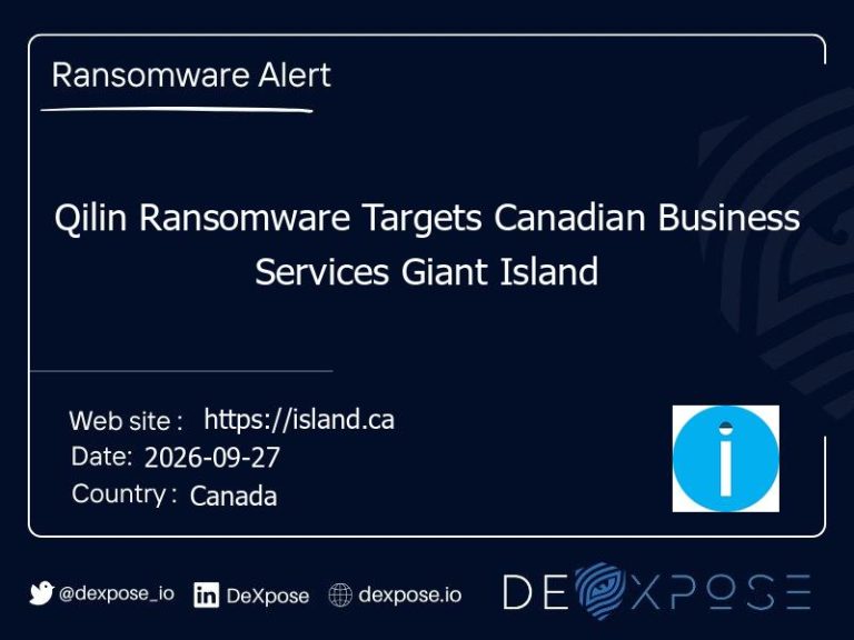 Qilin Ransomware Targets Canadian Business Services Giant Island