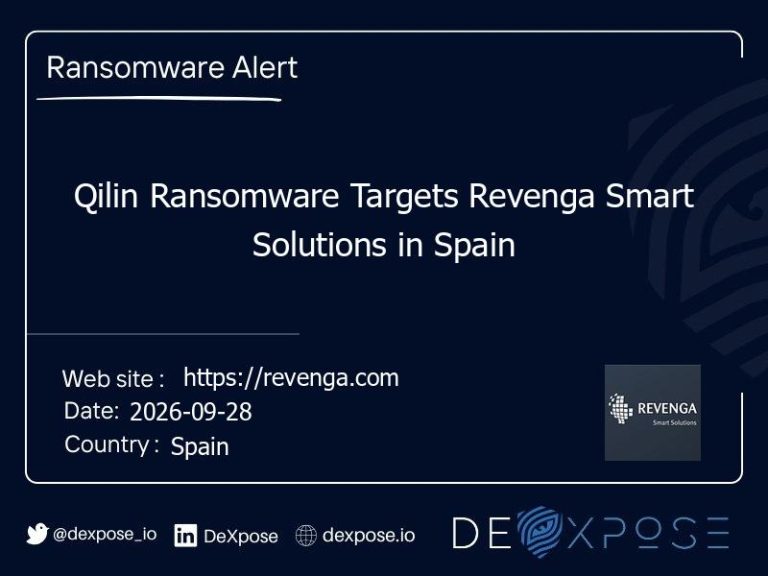 Qilin Ransomware Targets Revenga Smart Solutions in Spain