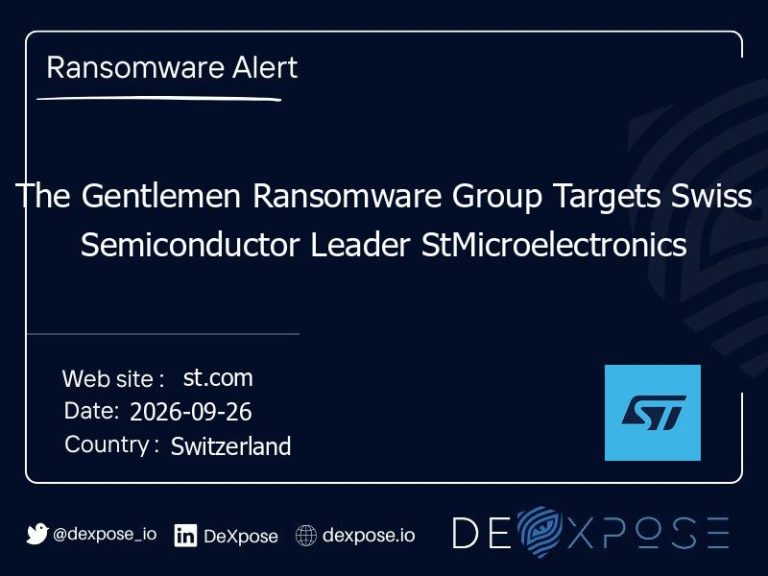 The Gentlemen Ransomware Group Targets Swiss Semiconductor Leader StMicroelectronics