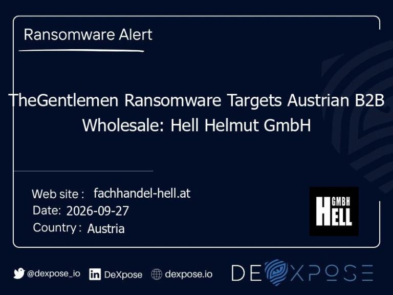 TheGentlemen Ransomware Targets Austrian B2B Wholesale: Hell Helmut GmbH