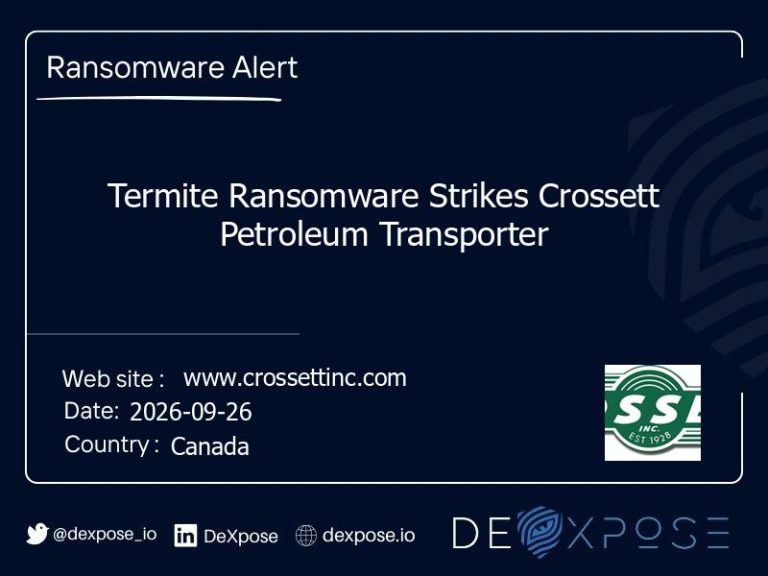 Termite Ransomware Strikes Crossett Petroleum Transporter