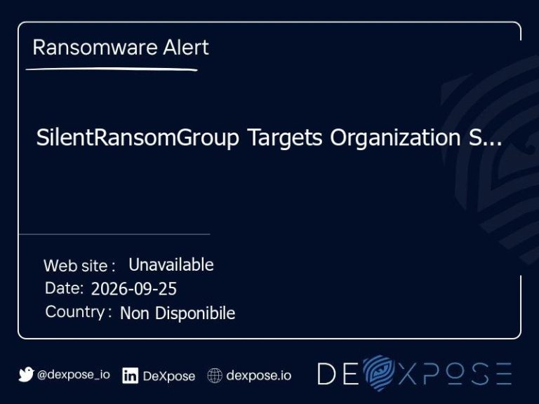 SilentRansomGroup Targets Organization S...