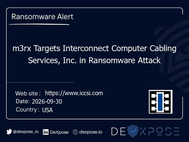 m3rx Targets Interconnect Computer Cabling Services, Inc. in Ransomware Attack