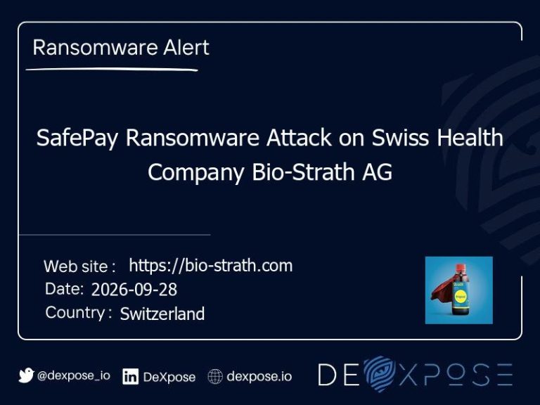 SafePay Ransomware Attack on Swiss Health Company Bio-Strath AG