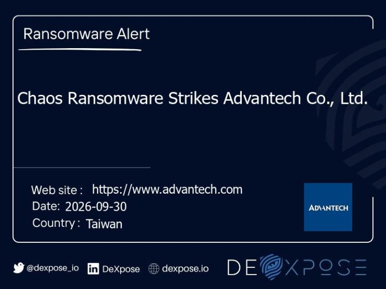 Chaos Ransomware Strikes Advantech Co., Ltd.