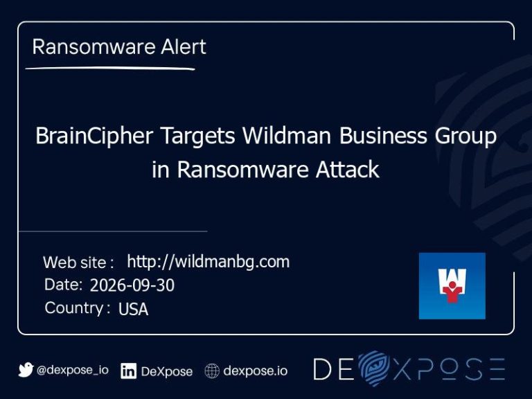 BrainCipher Targets Wildman Business Group in Ransomware Attack