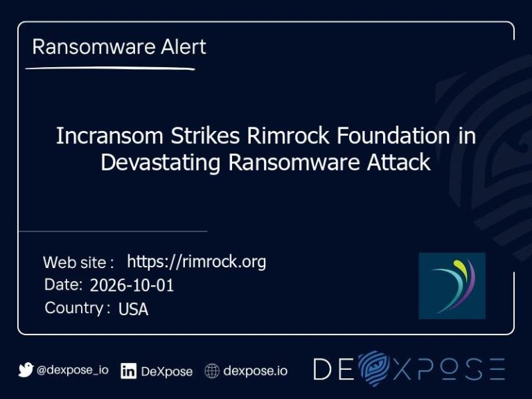 Incransom Strikes Rimrock Foundation in Devastating Ransomware Attack