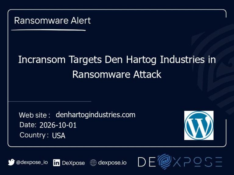 Incransom Targets Den Hartog Industries in Ransomware Attack