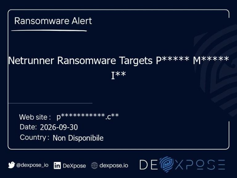 Netrunner Ransomware Targets P***** M***** I**