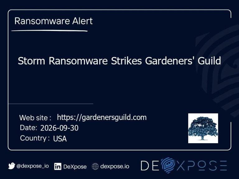Storm Ransomware Strikes Gardeners' Guild