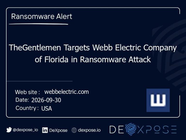 TheGentlemen Targets Webb Electric Company of Florida in Ransomware Attack