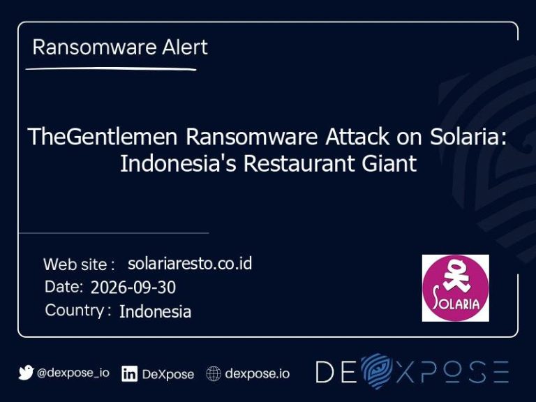 TheGentlemen Ransomware Attack on Solaria: Indonesia's Restaurant Giant