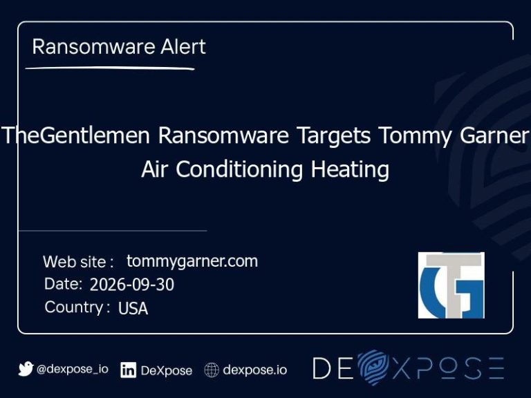 TheGentlemen Ransomware Targets Tommy Garner Air Conditioning Heating