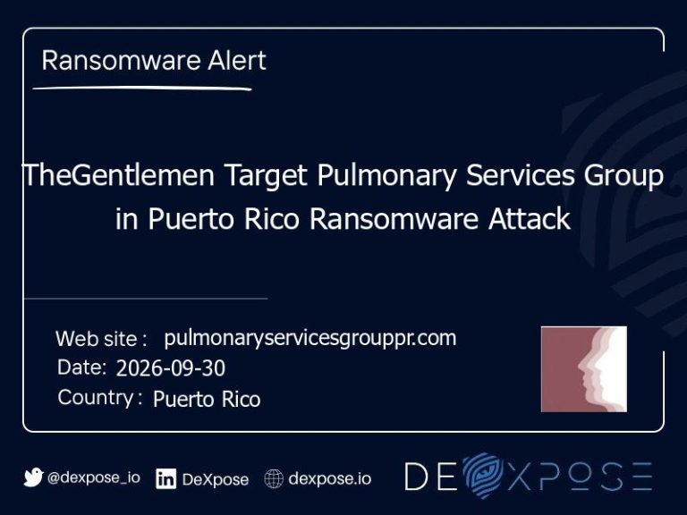 TheGentlemen Target Pulmonary Services Group in Puerto Rico Ransomware Attack