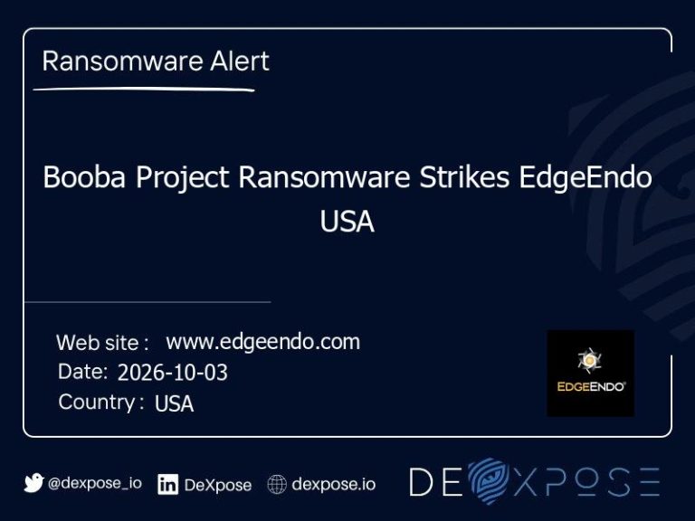 Booba Project Ransomware Strikes EdgeEndo USA