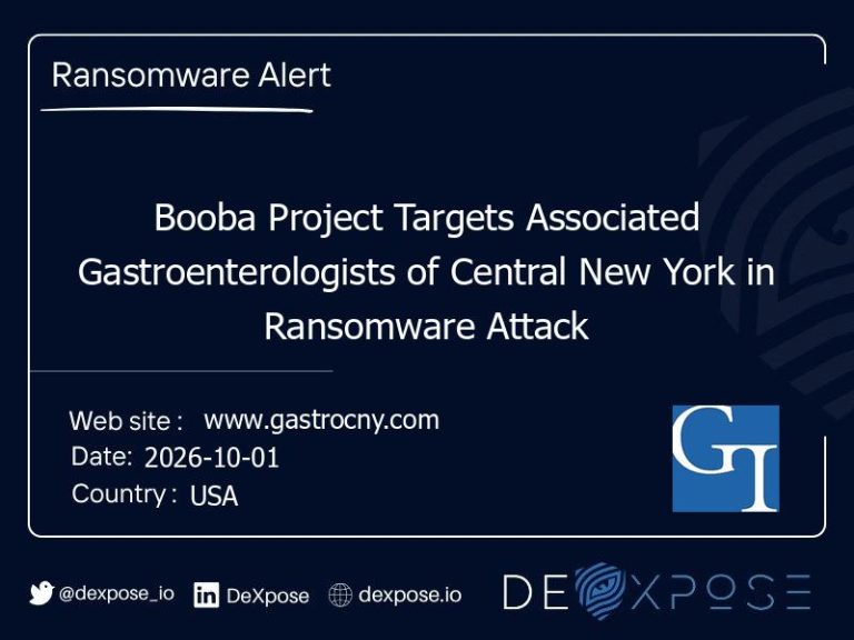 Booba Project Targets Associated Gastroenterologists of Central New York in Ransomware Attack