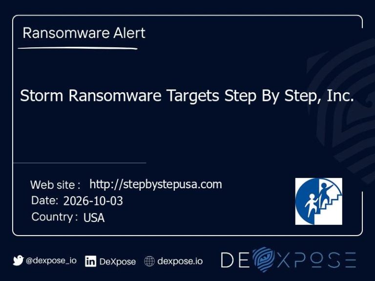 Storm Ransomware Targets Step By Step, Inc.
