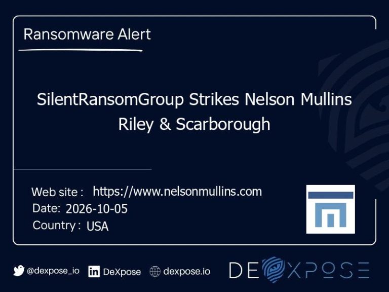 SilentRansomGroup Strikes Nelson Mullins Riley & Scarborough