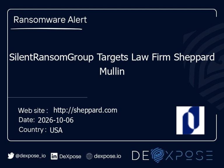 SilentRansomGroup Targets Law Firm Sheppard Mullin