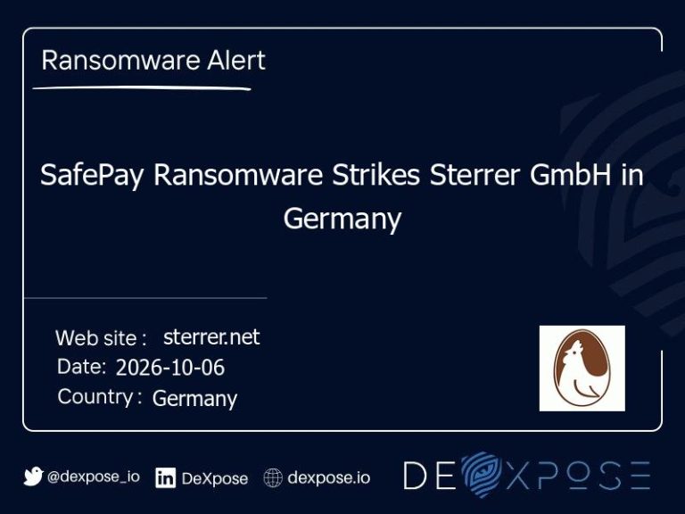 SafePay Ransomware Strikes Sterrer GmbH in Germany