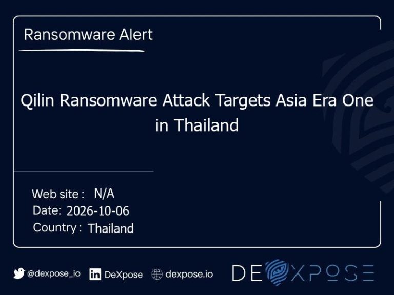 Qilin Ransomware Attack Targets Asia Era One in Thailand
